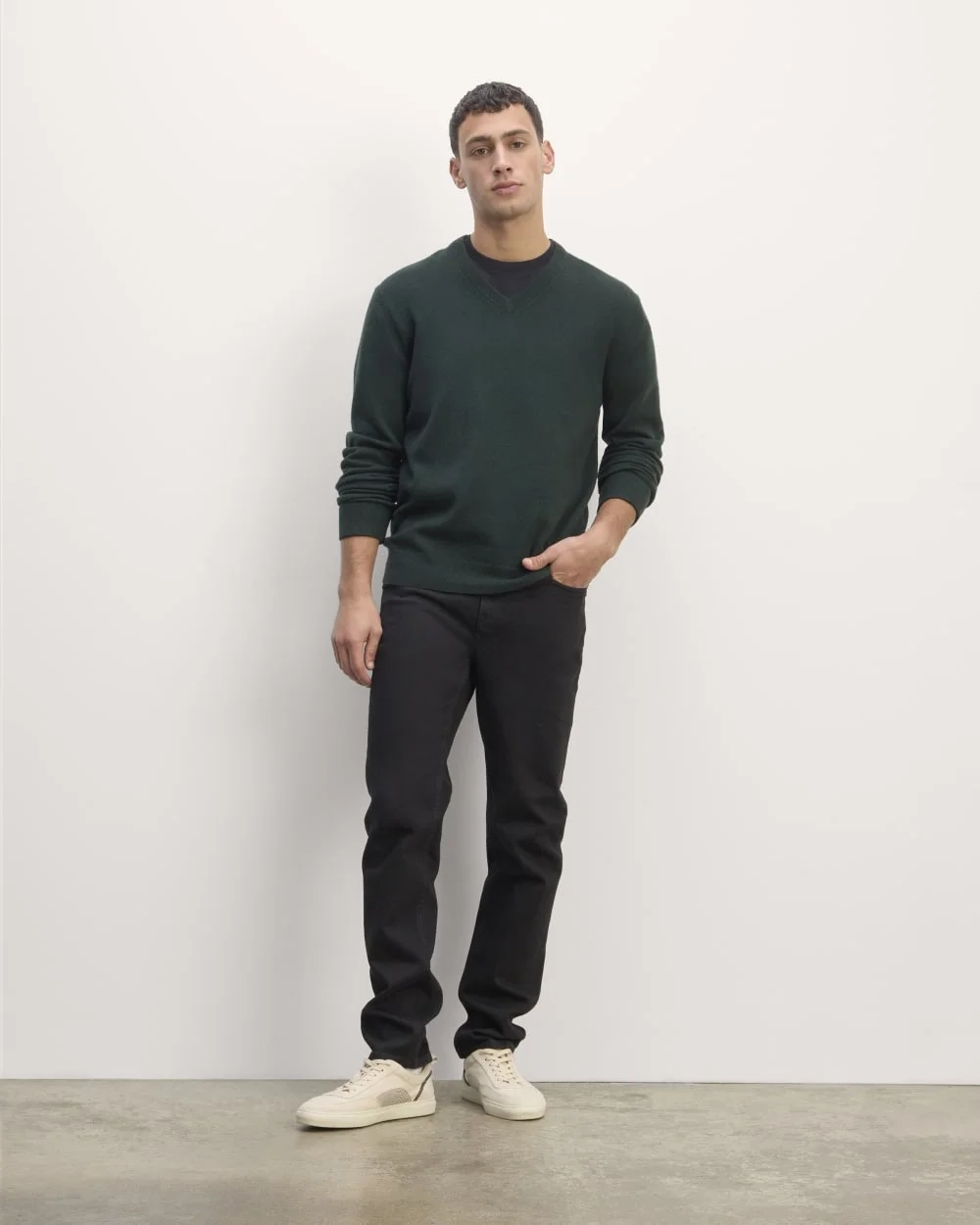 The Cashmere V-Neck Sweater | Scarab (2)