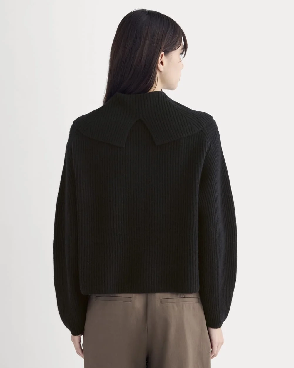 Fisherman Cardigan in Wool Cashmere | Black (2)