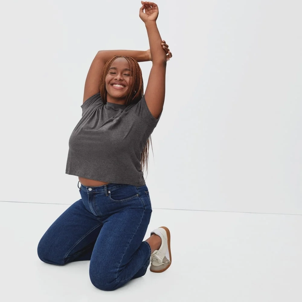 The Organic Cotton Box-Cut Pocket Tee | Charcoal | No Pocket (2)