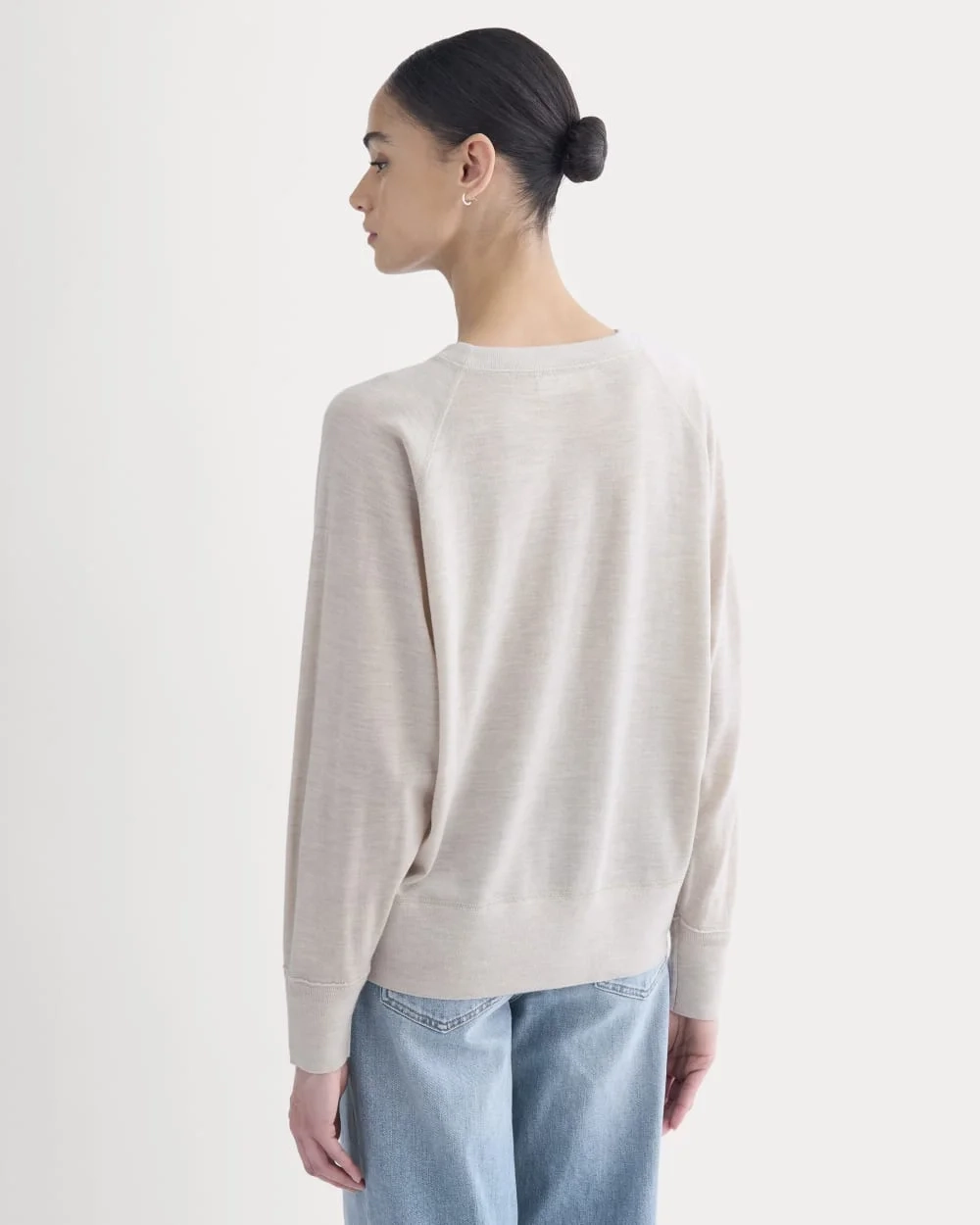 Raglan Sweater in Ultrasoft Merino | Heathered Oat (3)