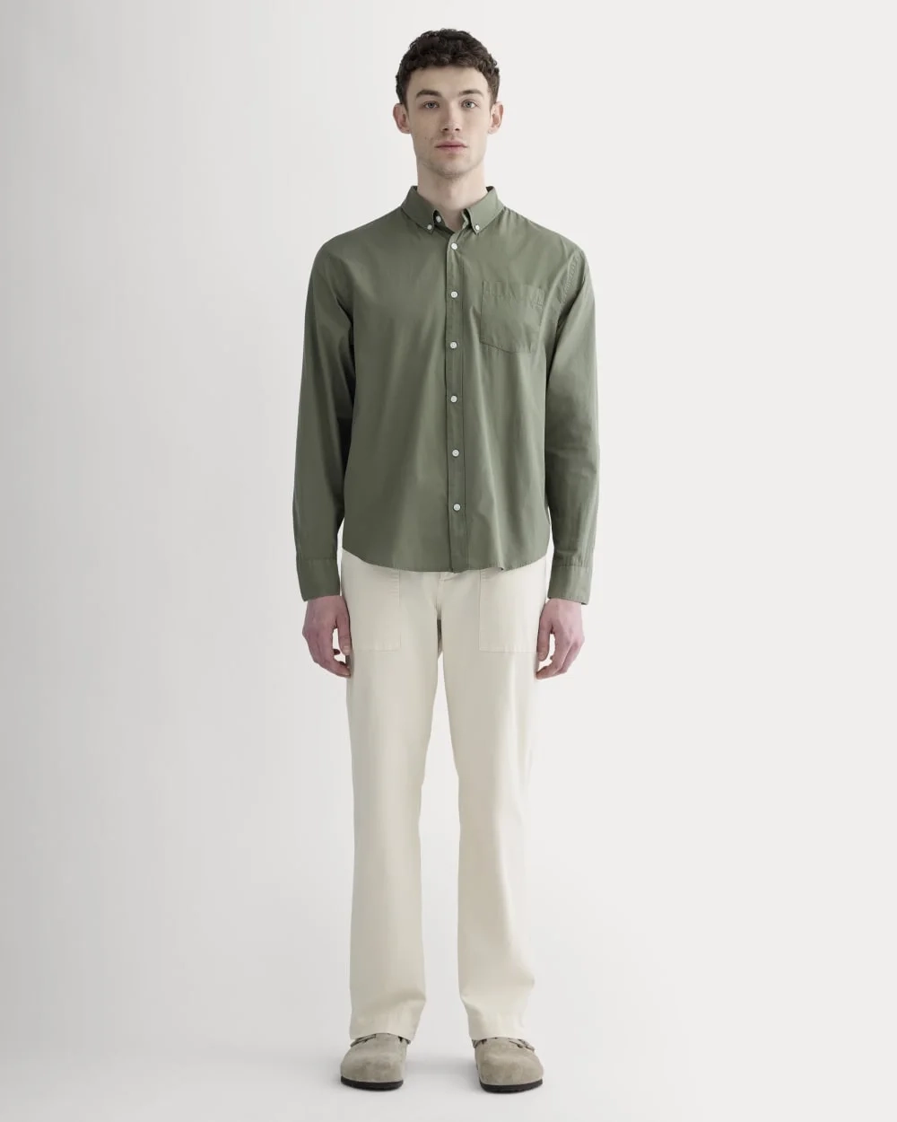 The Washed Poplin Shirt | Lichen Green (2)