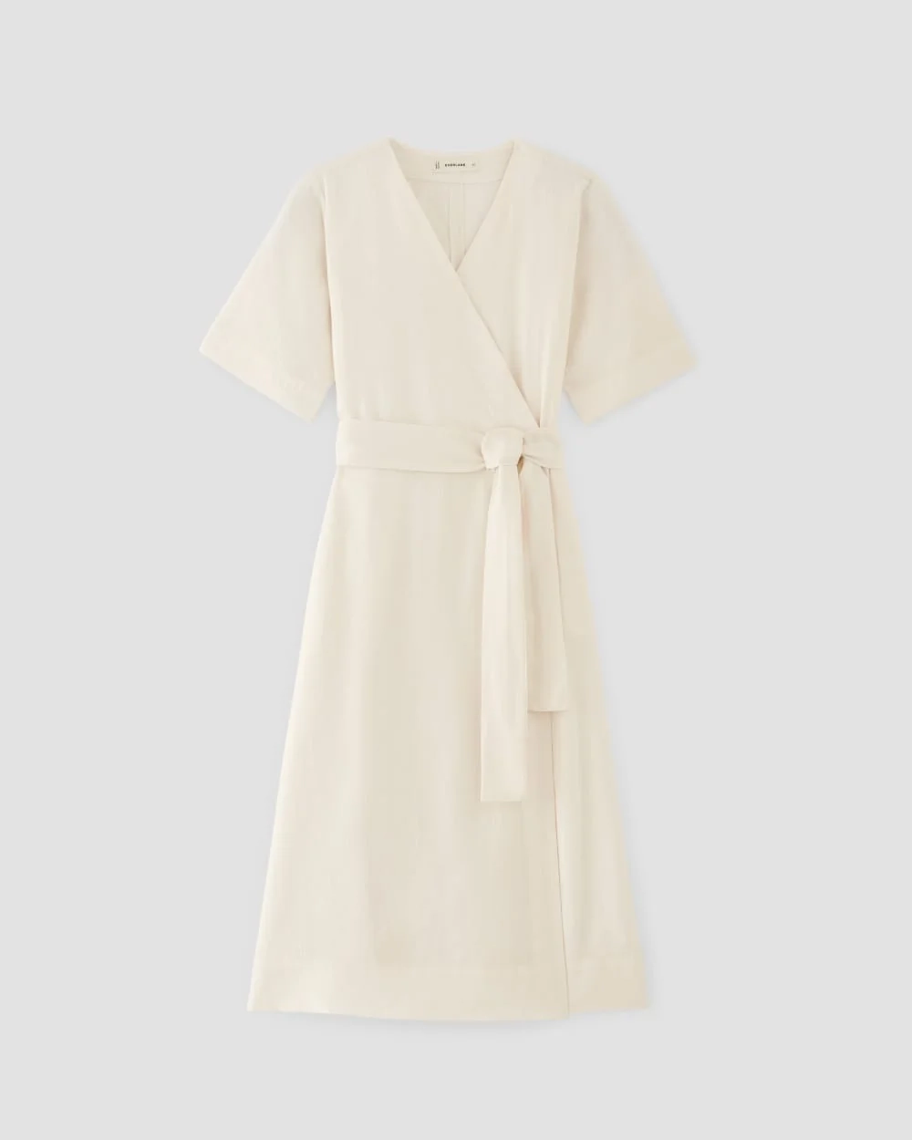 The Wrap Dress in Linen | Bone (2)
