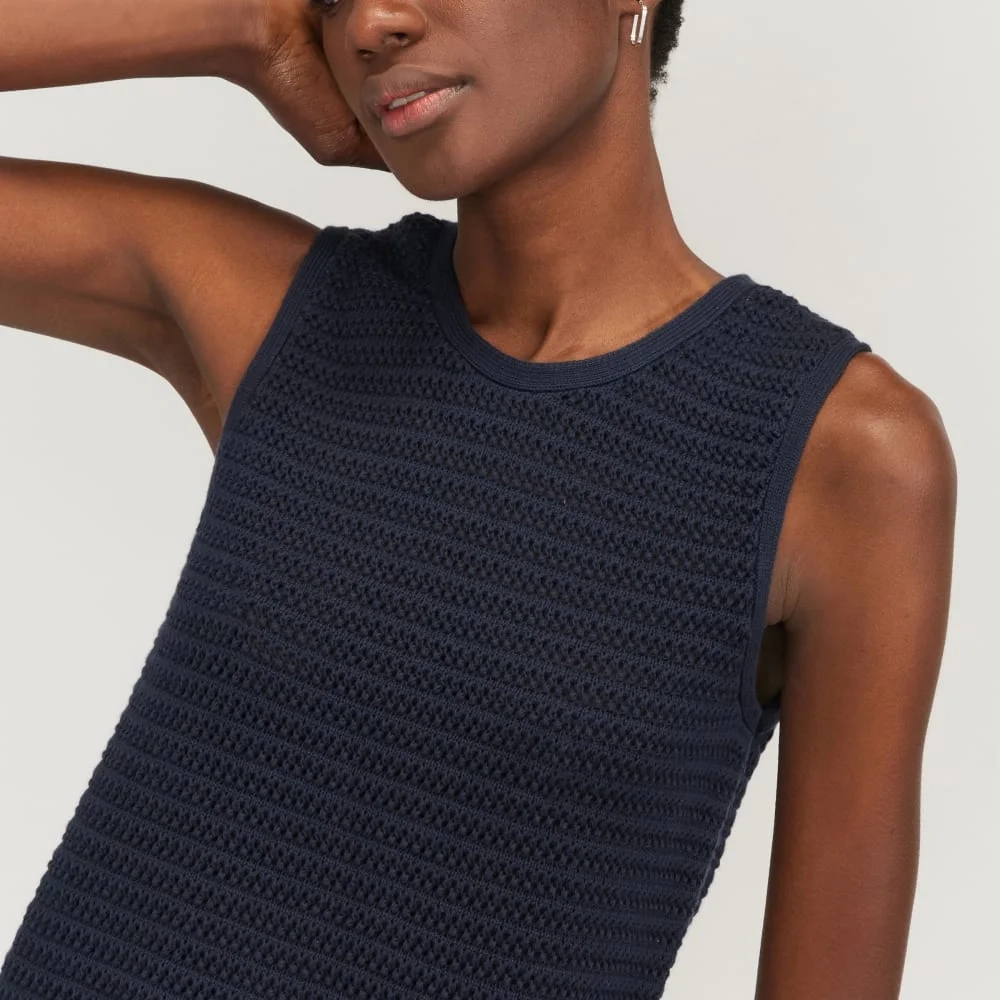 The Crochet Knit Cami | Navy (2)