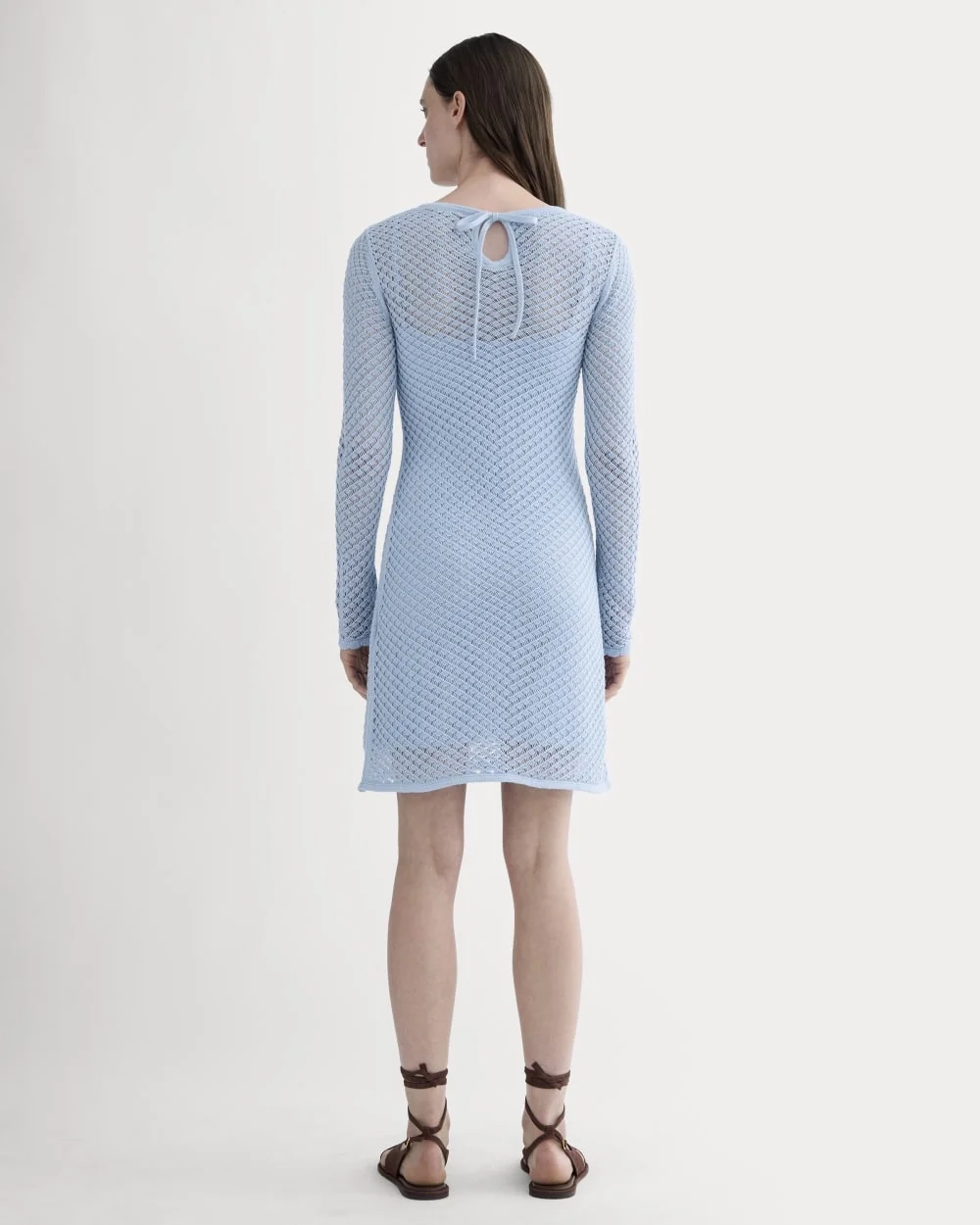 The Lace Knit Mini Dress | Sky Blue (3)