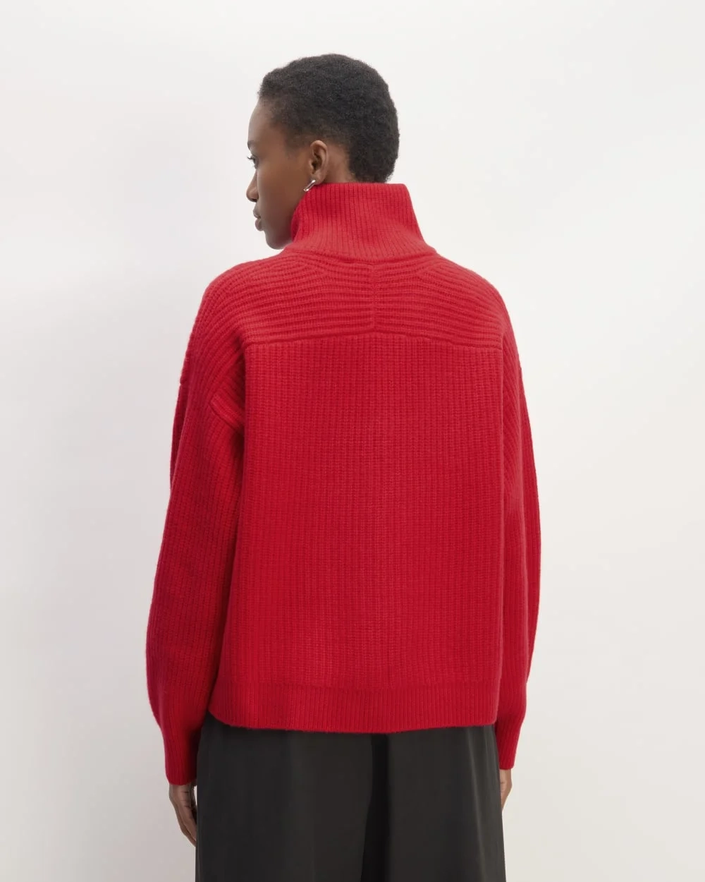 The Half-Zip Sweater in Luxe Merino | Classic Red (2)