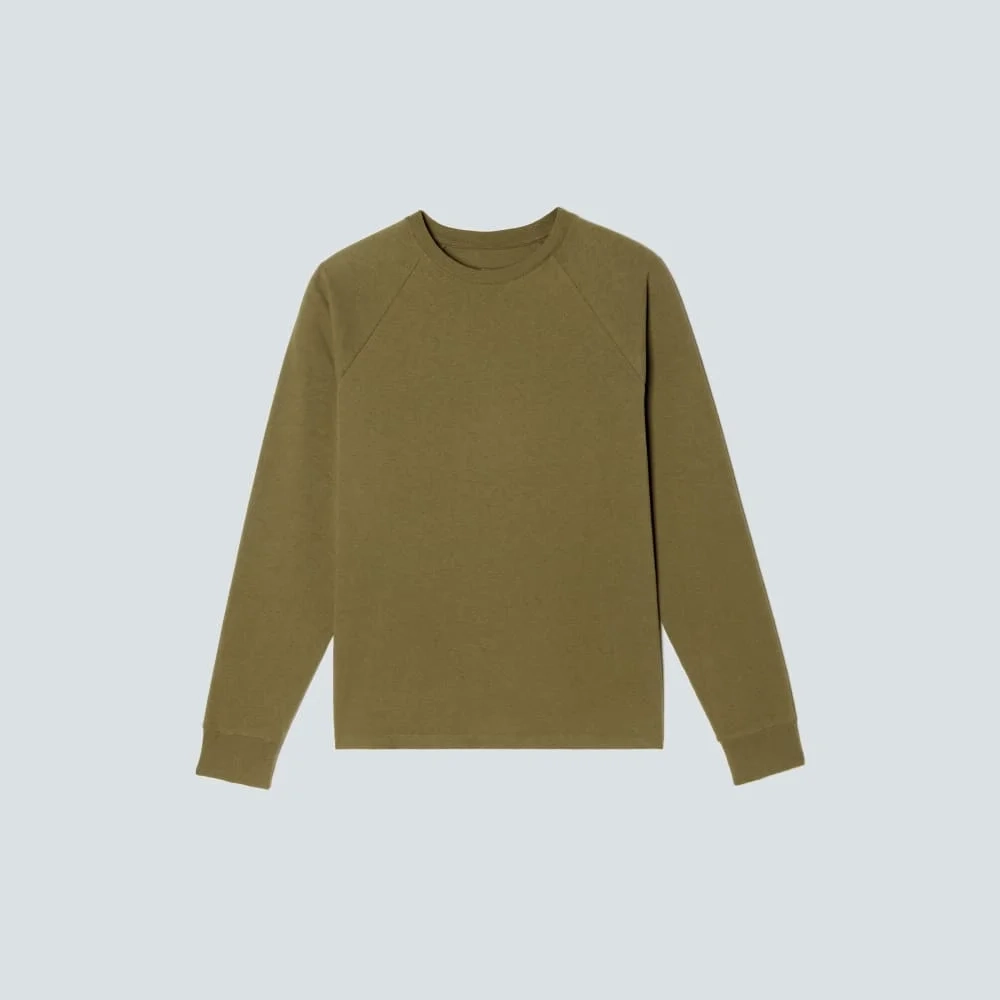The Premium-Weight Long-Sleeve Crew | Uniform | Olive (2)