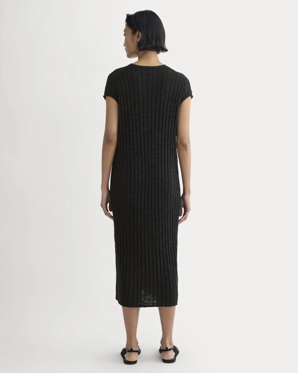 The Column Dress in Cotton Linen | Black (2)