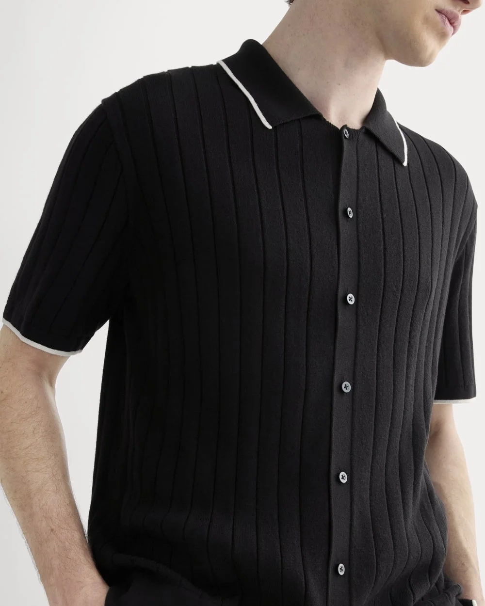 The No-Sweat Button-Down Polo |  Black (2)