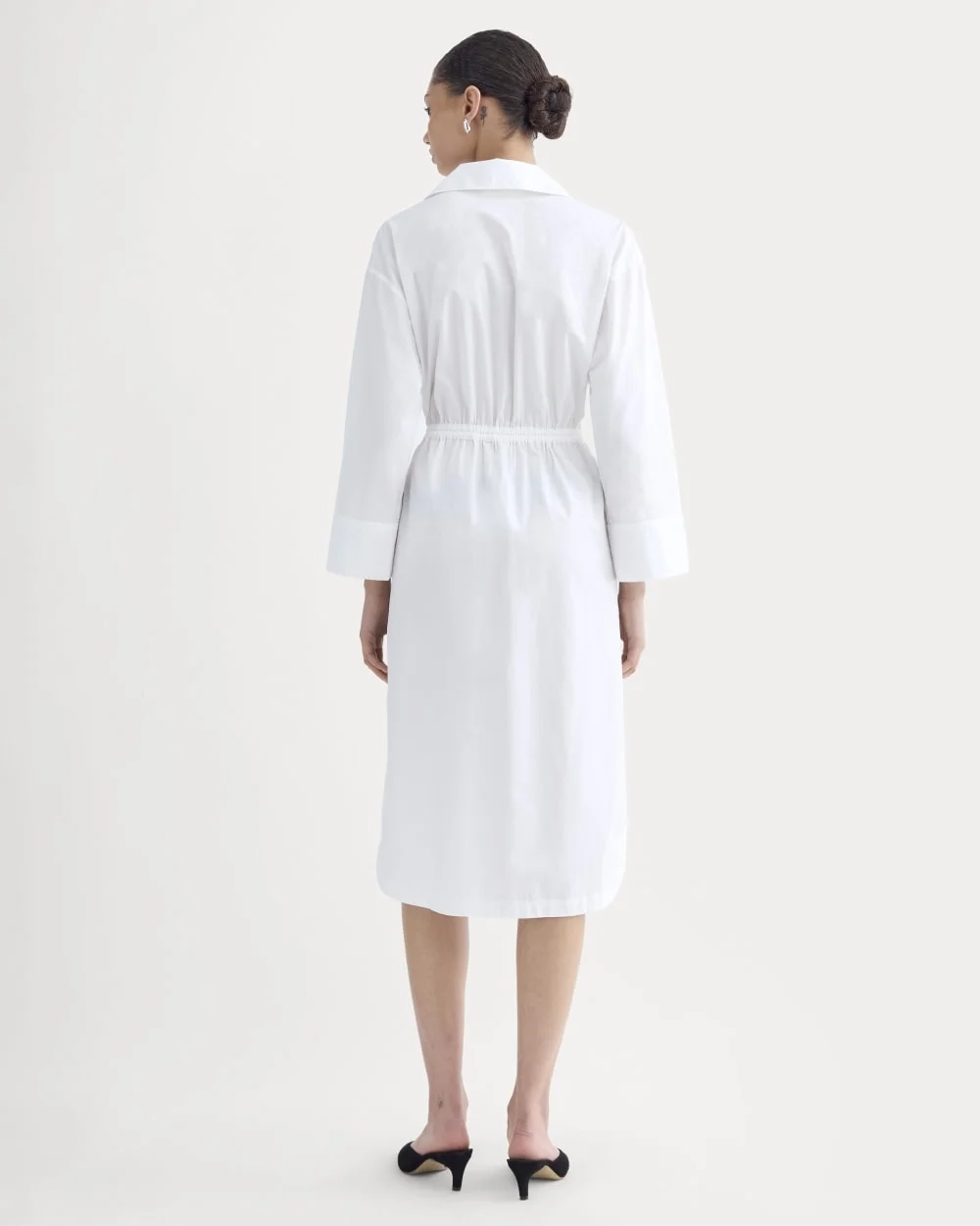 The Drawcord Shirtdress in Ultrasoft Cotton | White (2)