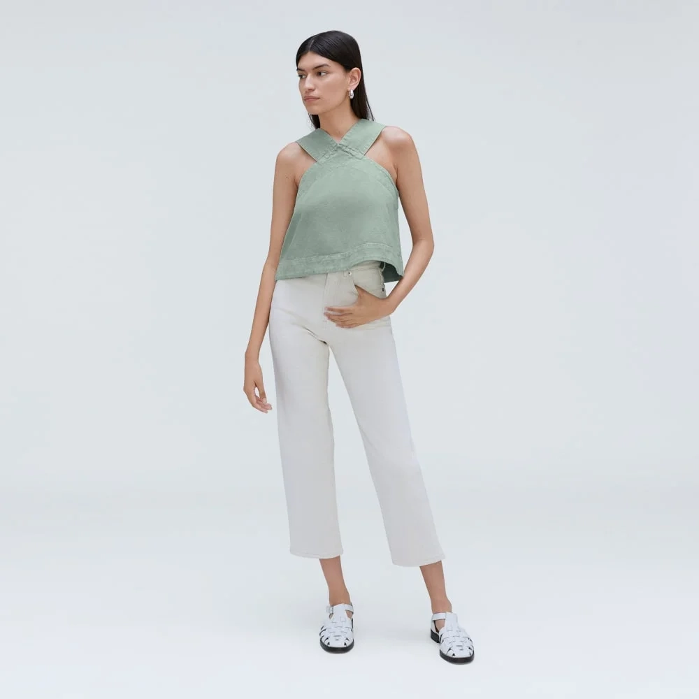 The Cross-Front Apron Top | Sea Glass (2)