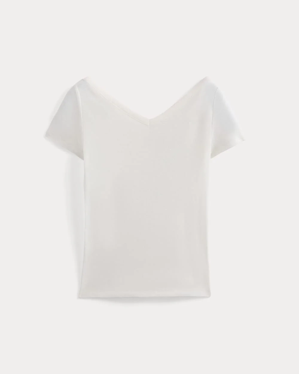 Tissue Short-Sleeve V-Neck Top | Bone (2)