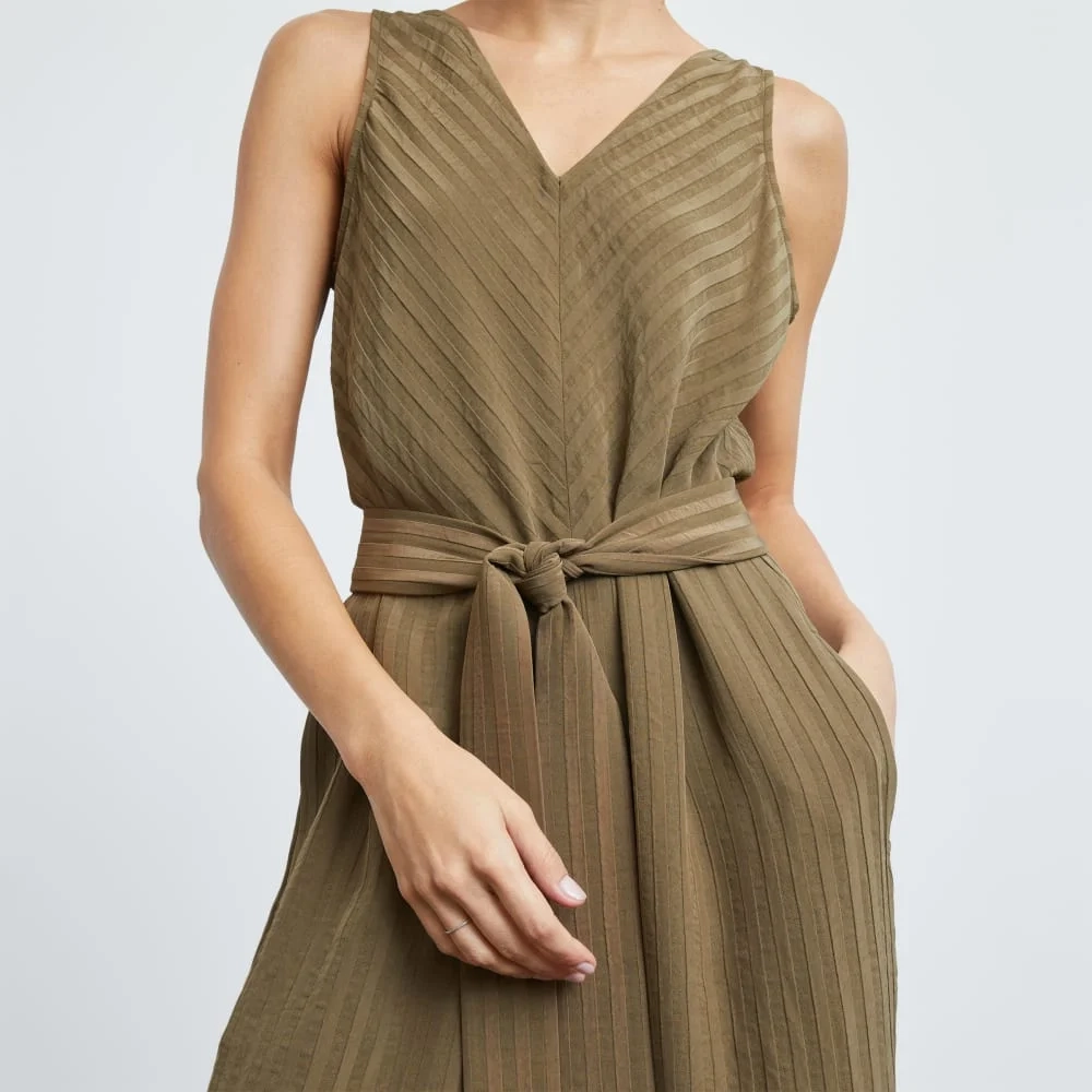 The City Stripe Draped Jumpsuit | Beech (2)
