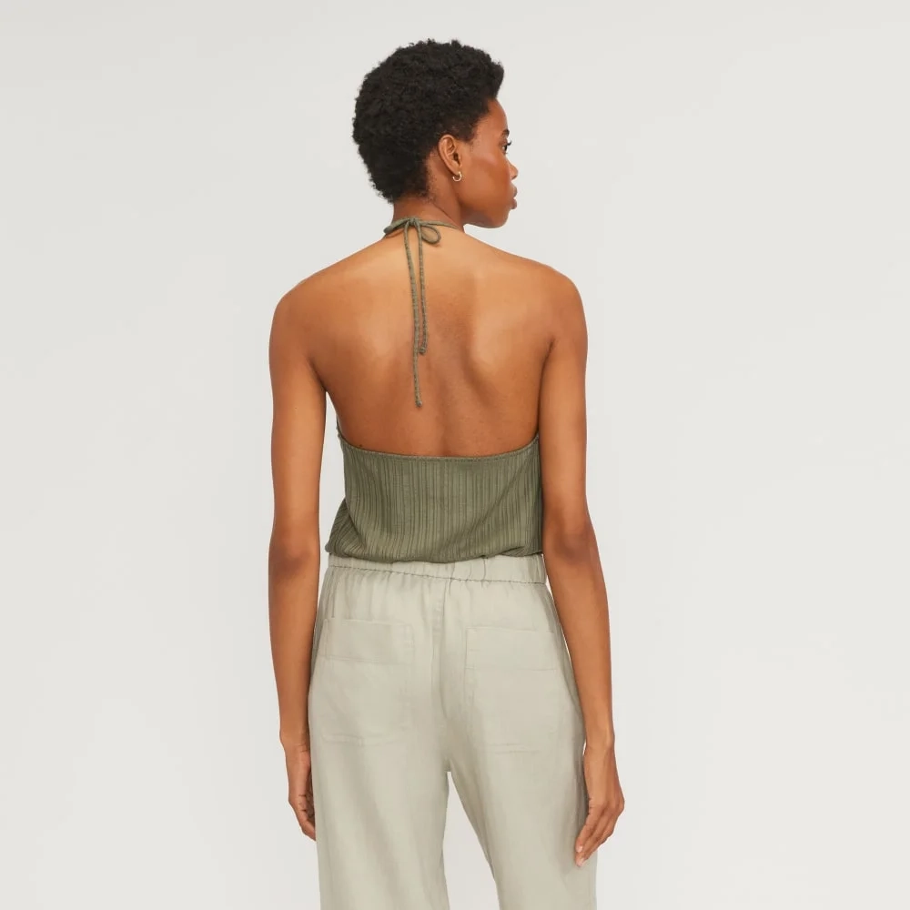 The Rib Soft Knit Halter Top | Kalamata (2)