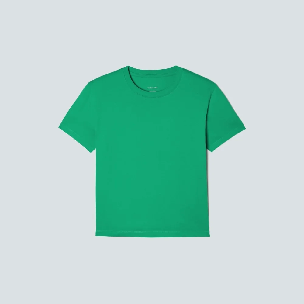 The Box-Cut Tee in Essential Cotton | Bright Jade | No Pocket