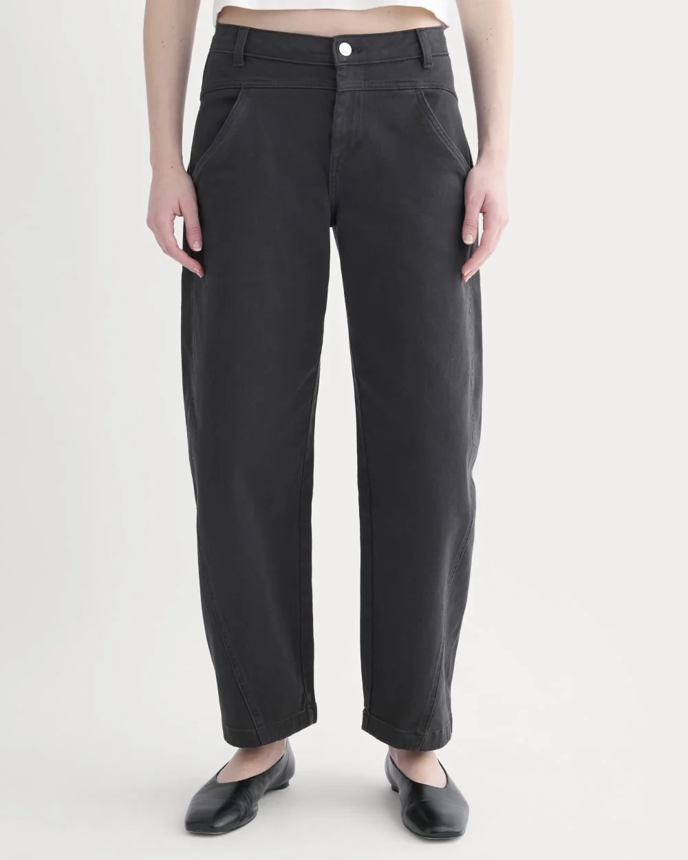 Double-Stitch Barrel Pant | Black (2)