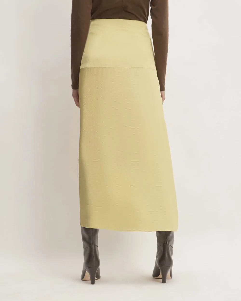 The Hammered Satin Slip Skirt | Raffia (2)