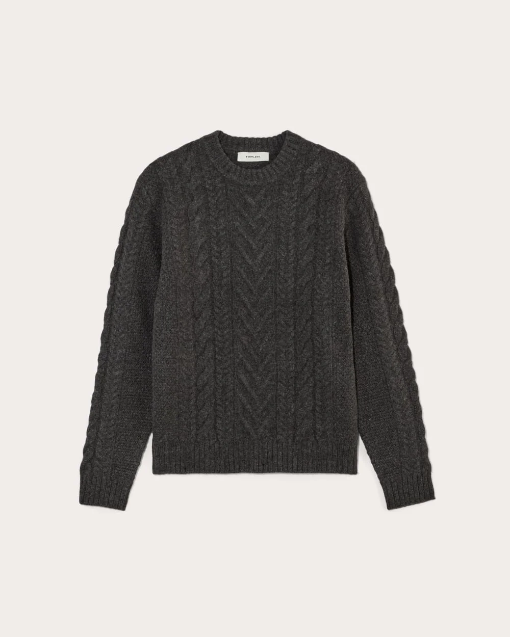 The Felted Merino Cable-Knit Crew | Charcoal (3)