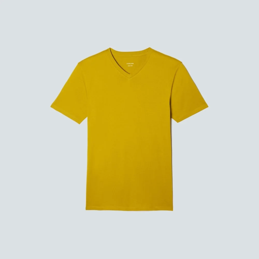 The Organic Cotton V-Neck Tee | Golden Palm (2)