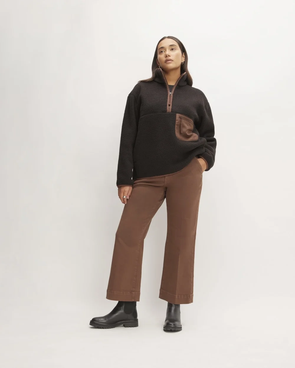 The ReNew Fleece Oversized Half-Zip | Black (3)
