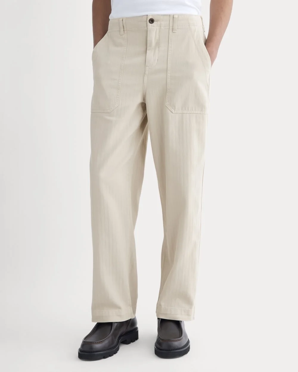 Relaxed Herringbone Fatigue Pants | Peyote (2)