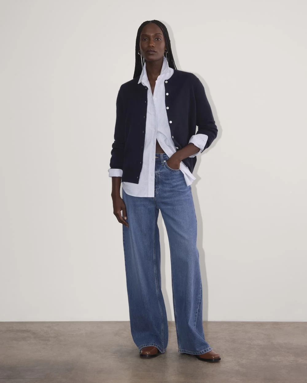 The Classic Cardigan in Cashmere | Navy (2)