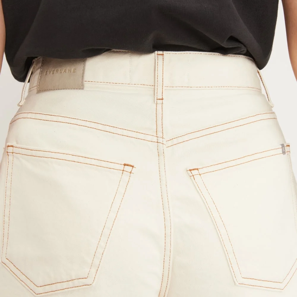 The A-Line Denim Short | Ecru (2)