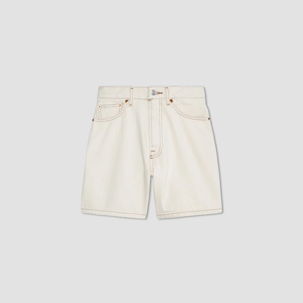 The A-Line Denim Short | Ecru (3)