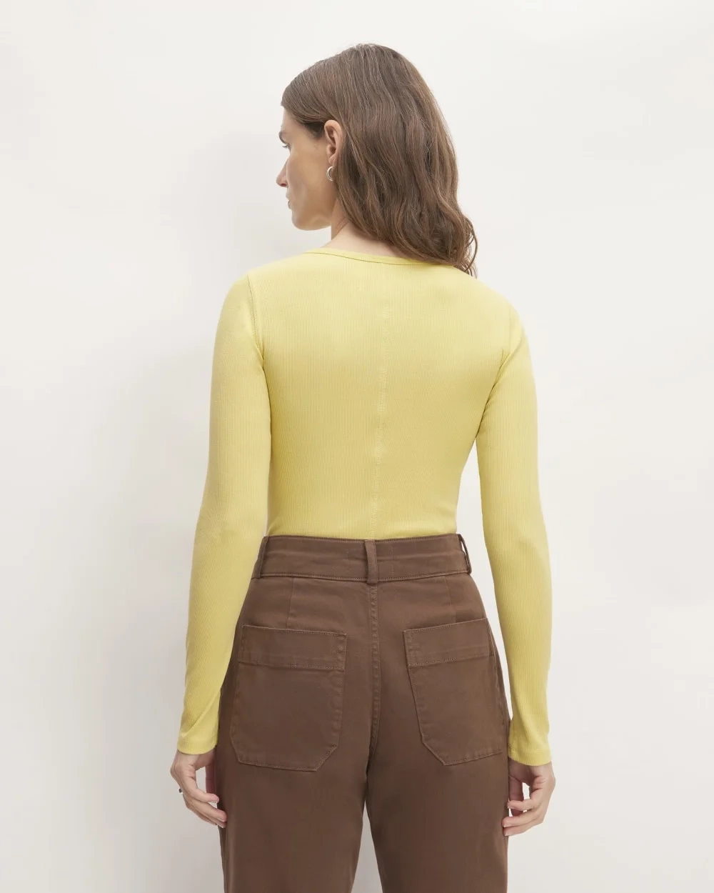 The Luxe Rib Long-Sleeve Crew | Raffia (2)
