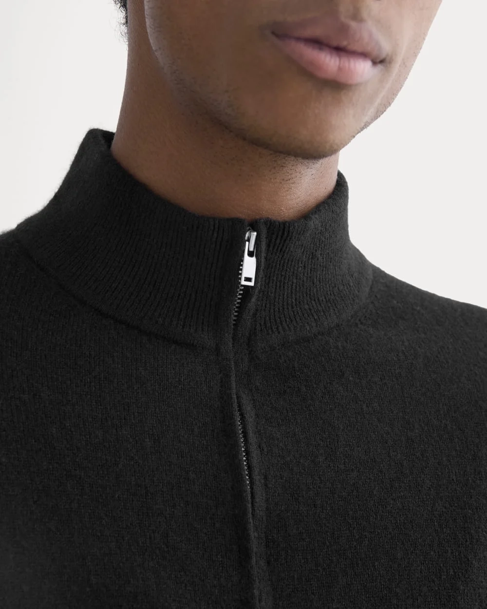 Cashmere Quarter Zip Sweater |  Black (2)