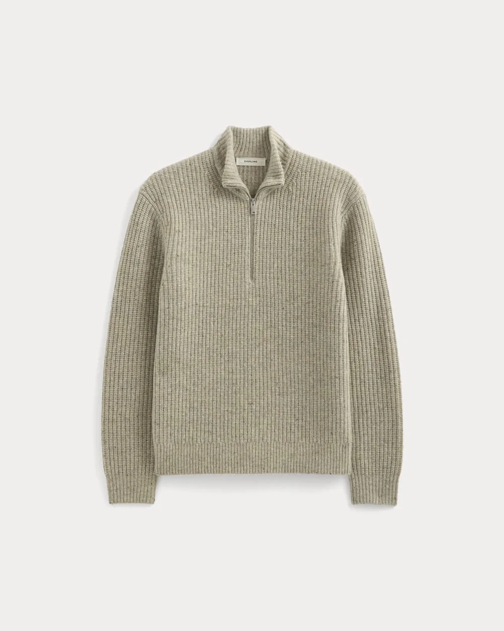 The Felted Merino Half-Zip Sweater | Heather Gravel Donegal (3)