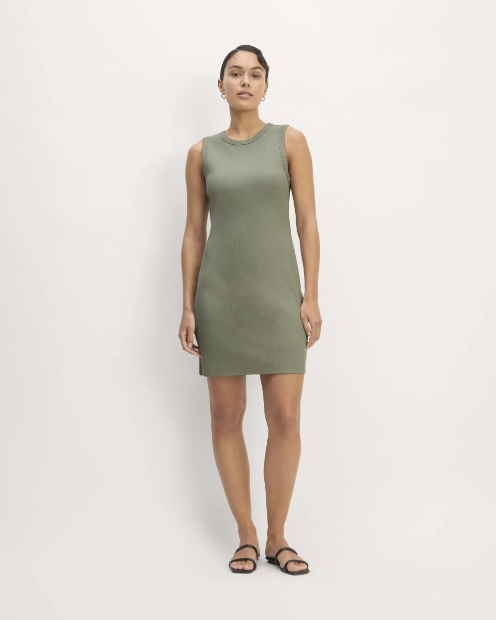 The Ribbed Mini Dress | Sage Green (2)