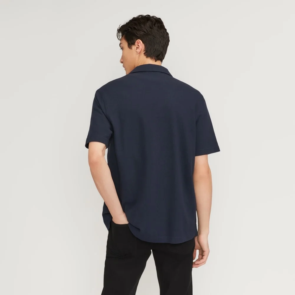 The Pique Short-Sleeve Shirt | Deep Navy (3)