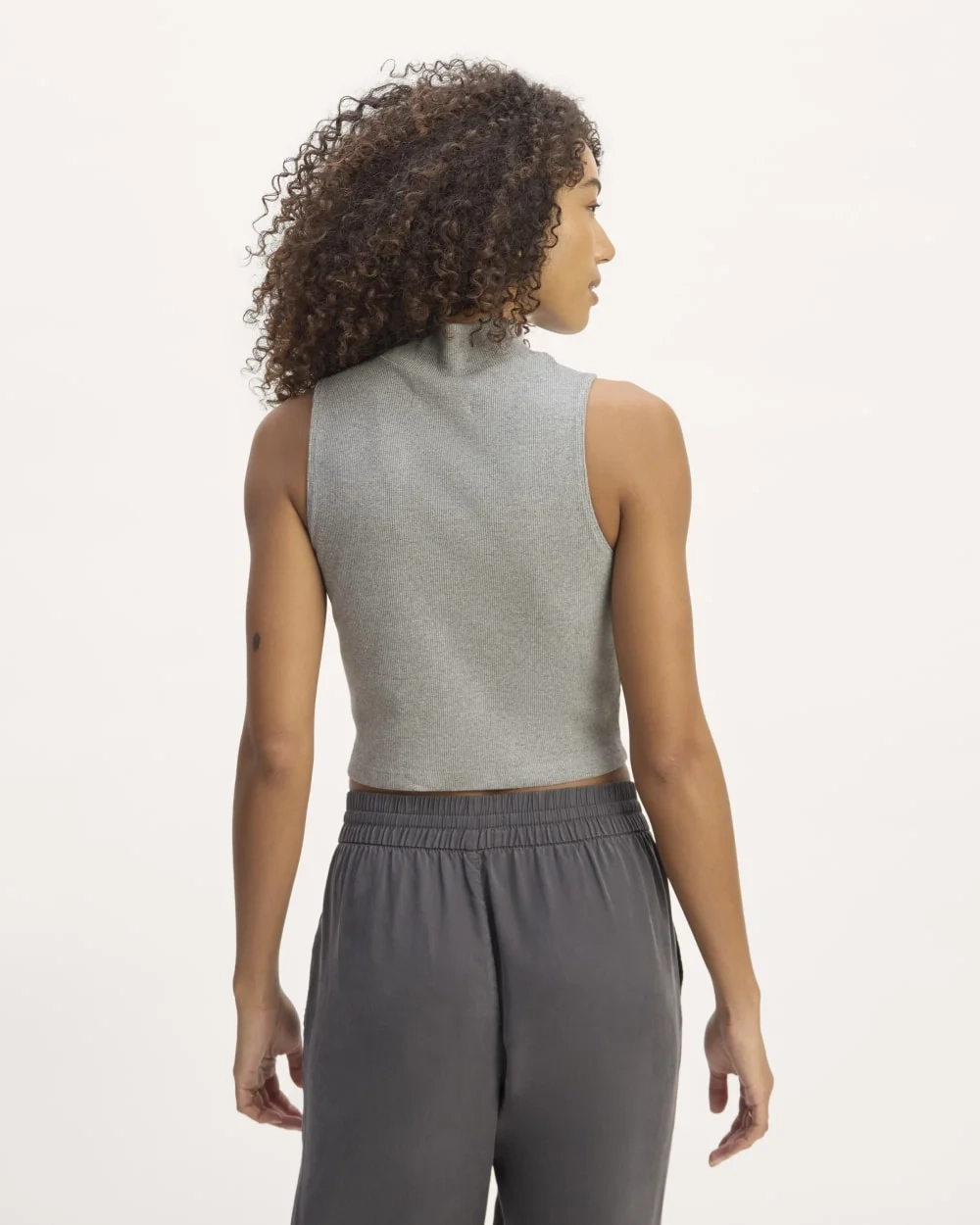 The Ribbed Mockneck Tank | Mid Heather Grey (2)