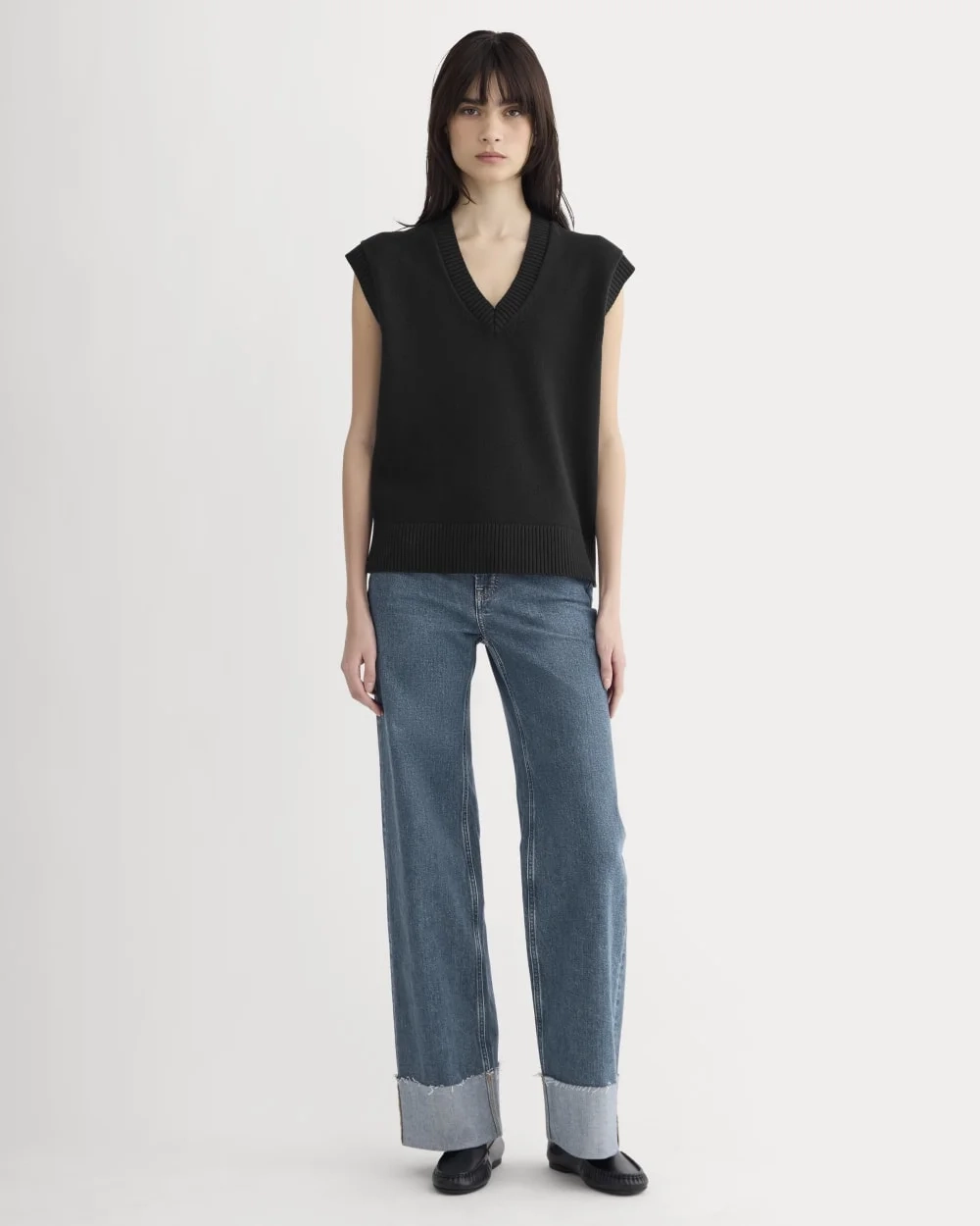 The Boxy Vest in Everyday Cotton | Black (3)