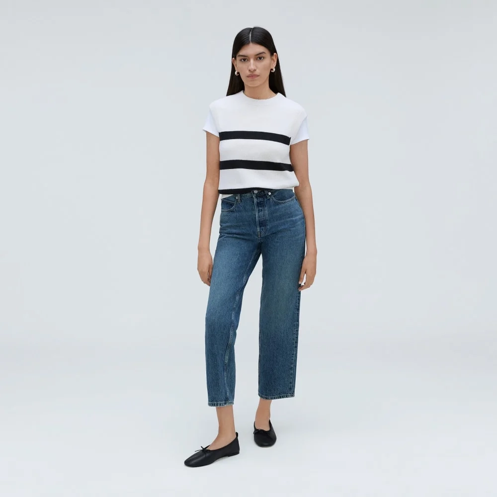 The Cotton Summer Sweater Tank |  Canvas / Black (2)