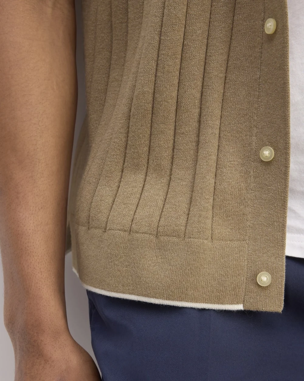 The No-Sweat Button-Down Polo | Dark Heathered Camel (3)