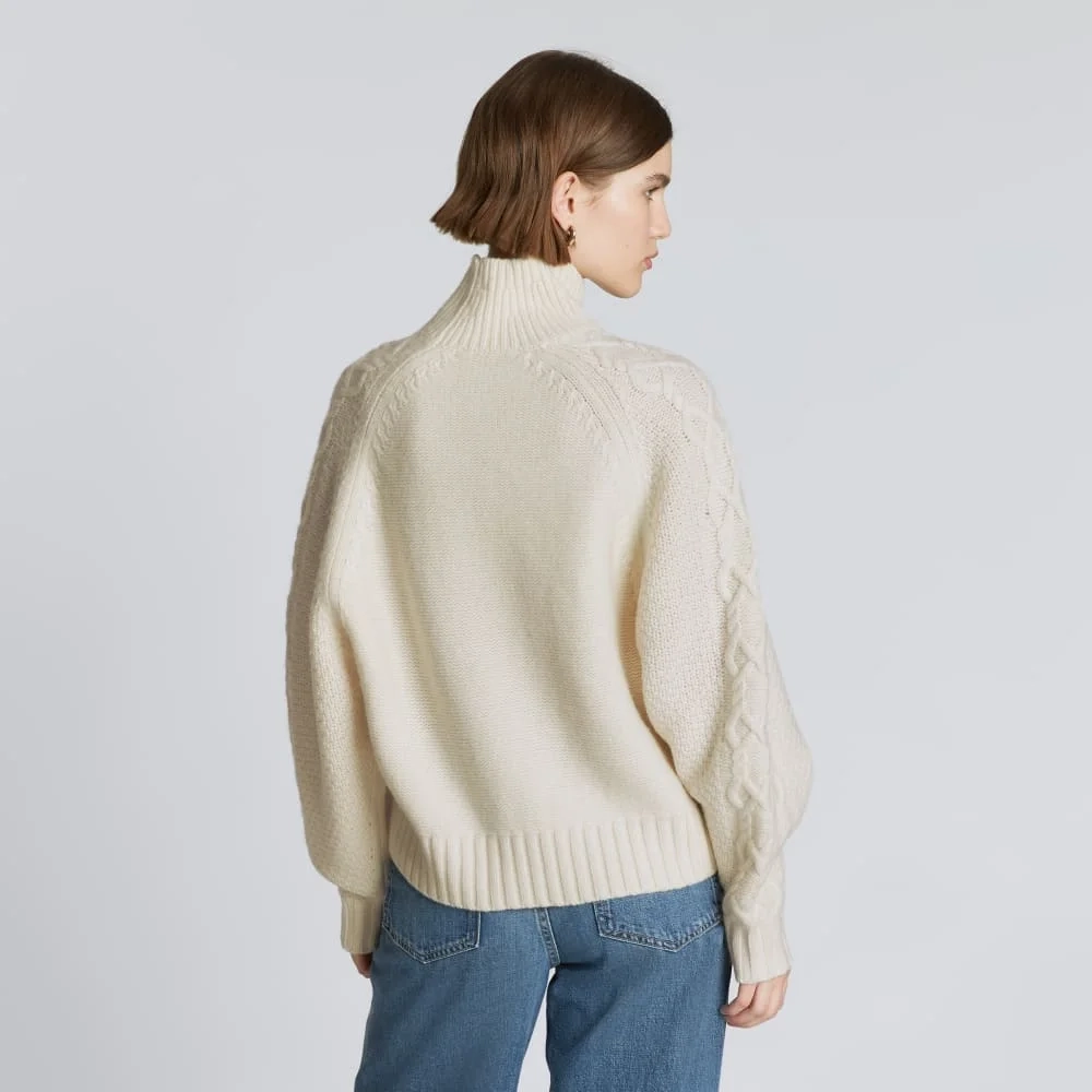 The Felted Merino Cable Sweater | Bone (3)