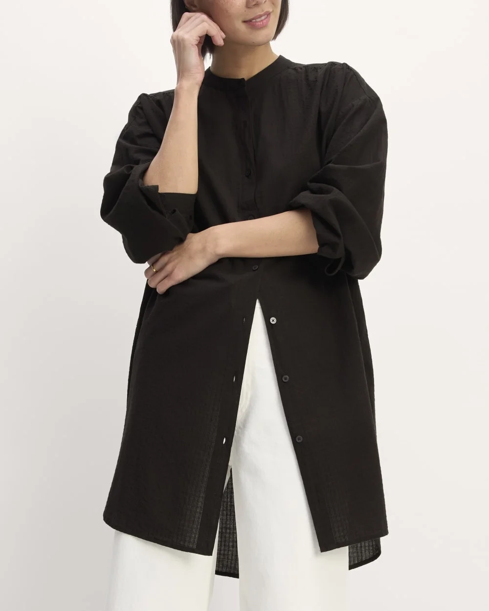 The Gauze Oversized Shirt | Black (2)