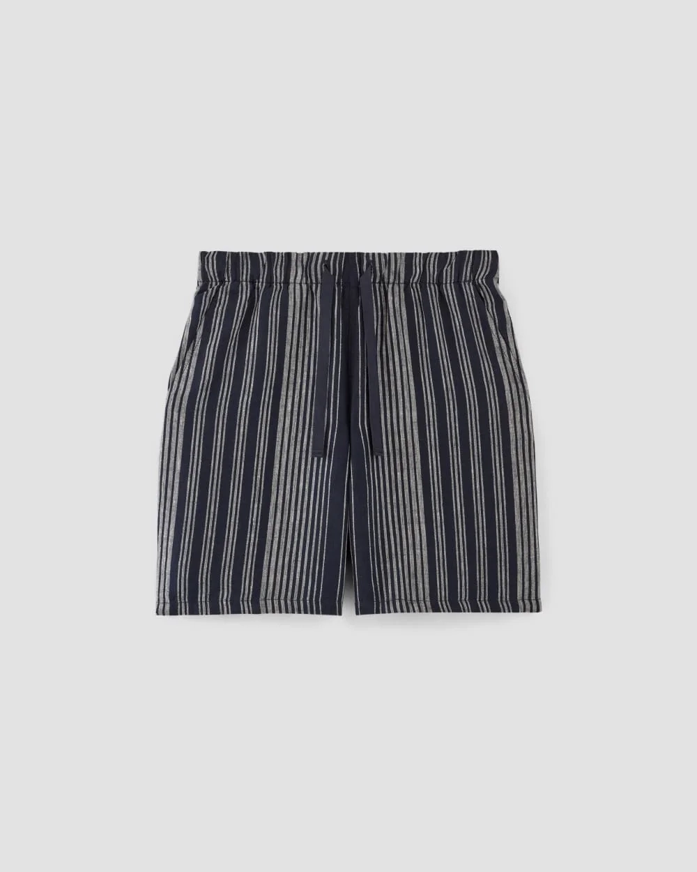The Linen Easy Short | Navy / Bone (2)
