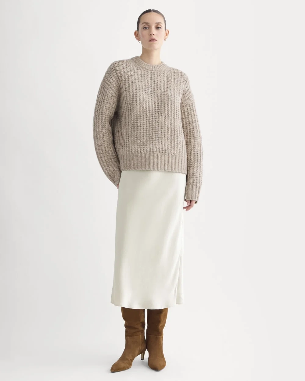 Waffle Sweater in Cloud | Heathered Oatmeal (2)