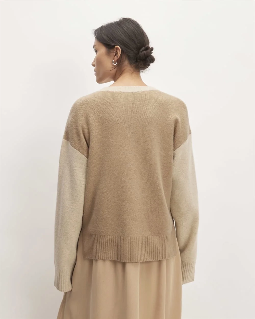 The Good Merino Wool Crewneck Sweater | Light Camel / Dark Oat (2)