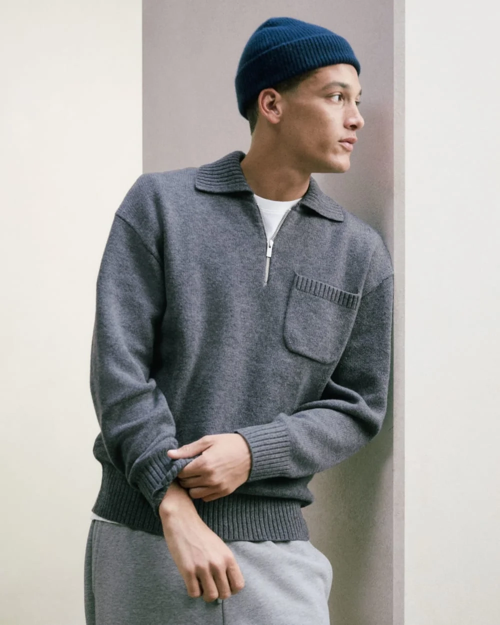Luxe Merino Quarter-Zip Pullover | Heathered Charcoal (3)