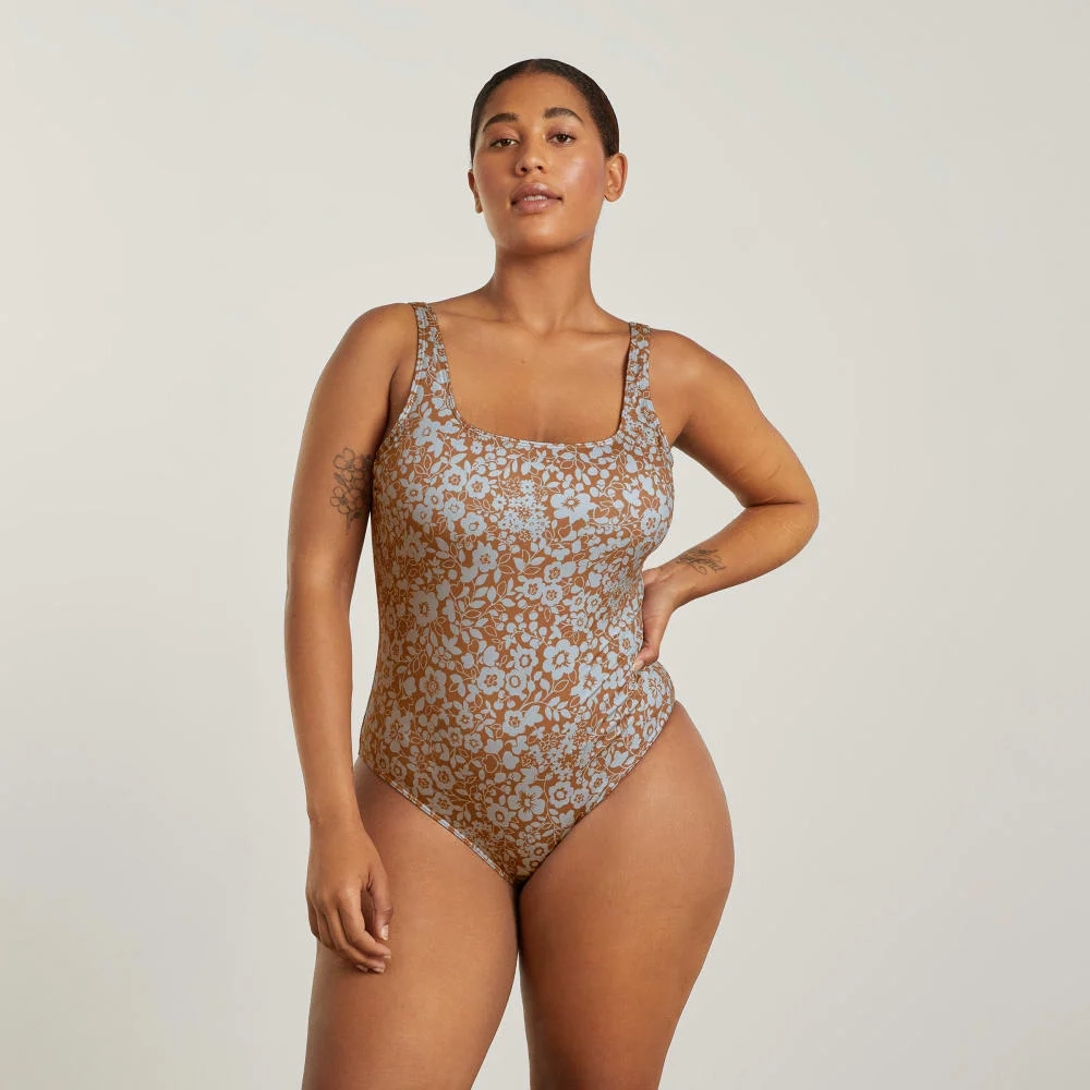 The Square-Neck One-Piece | Honey Floral (2)