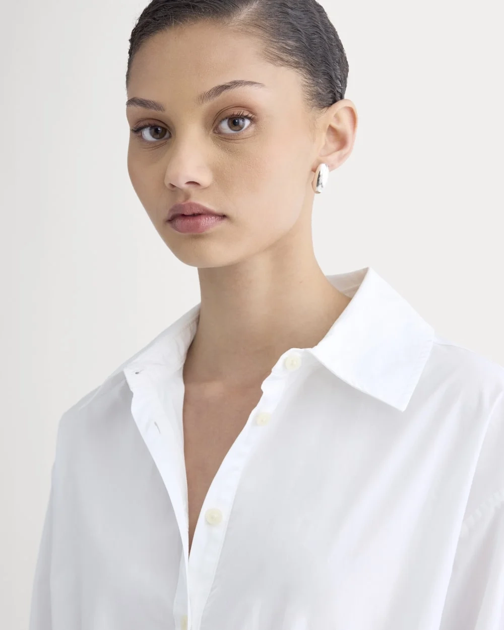 The Drawcord Shirtdress in Ultrasoft Cotton | White (3)