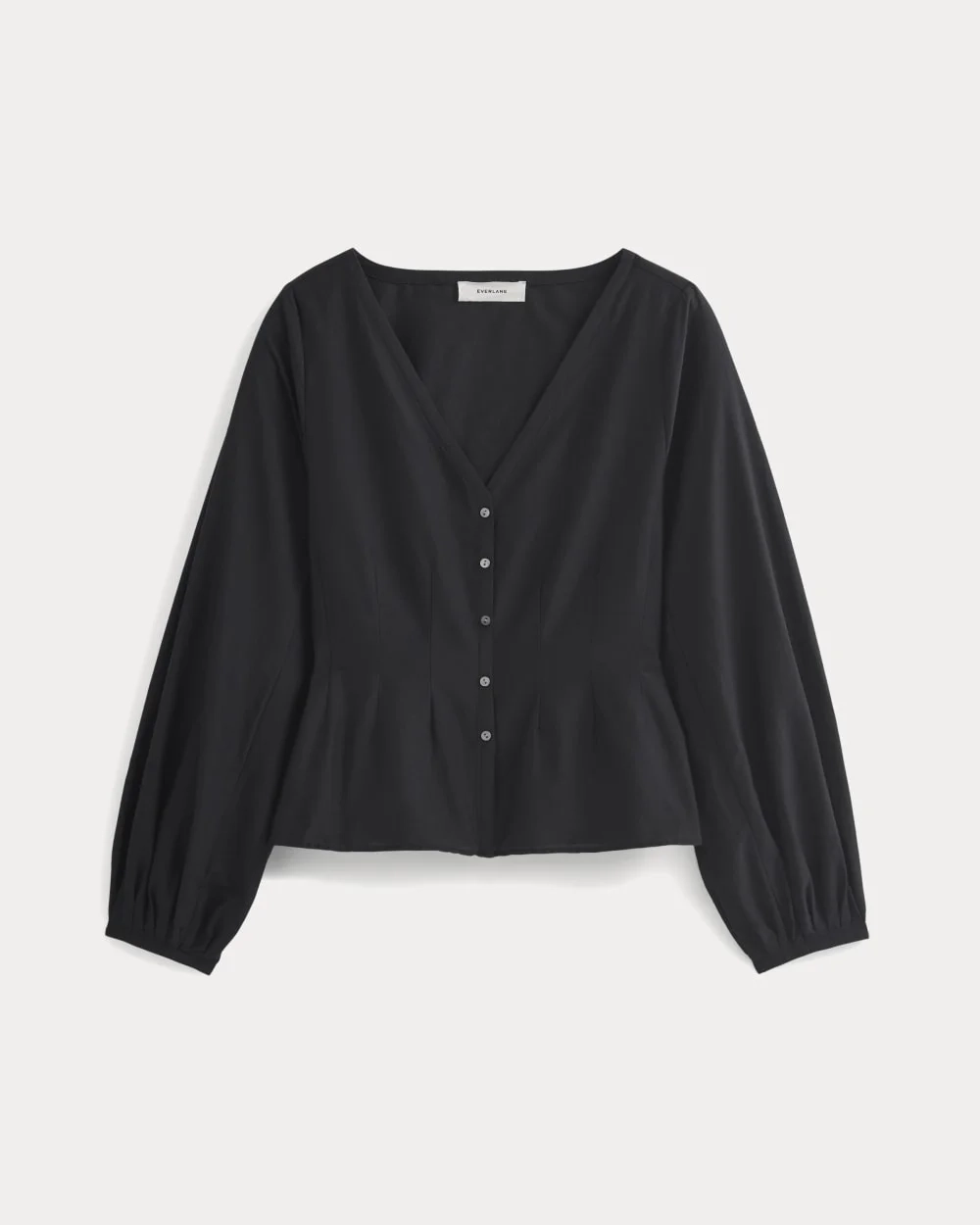Balloon Sleeve Top in Cotton Silk | Black (2)