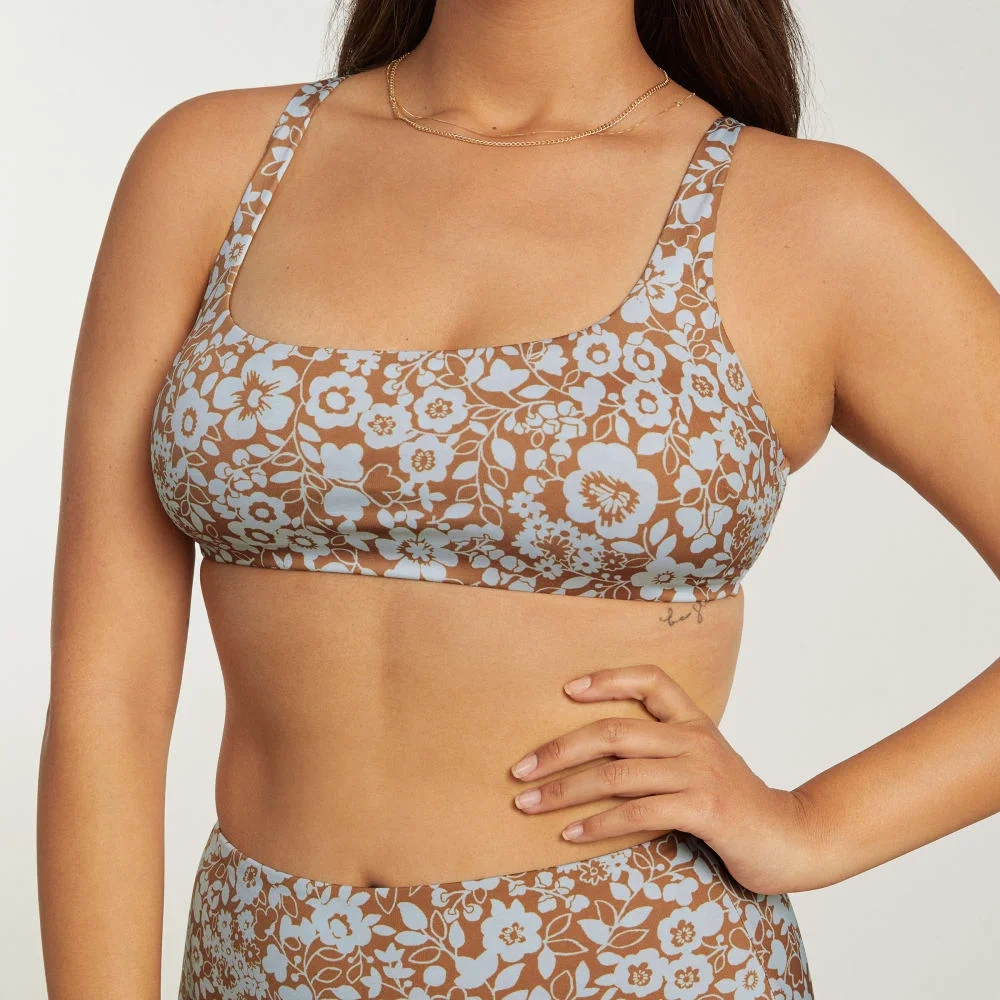 The Square-Neck Bikini Top | Honey Floral (2)