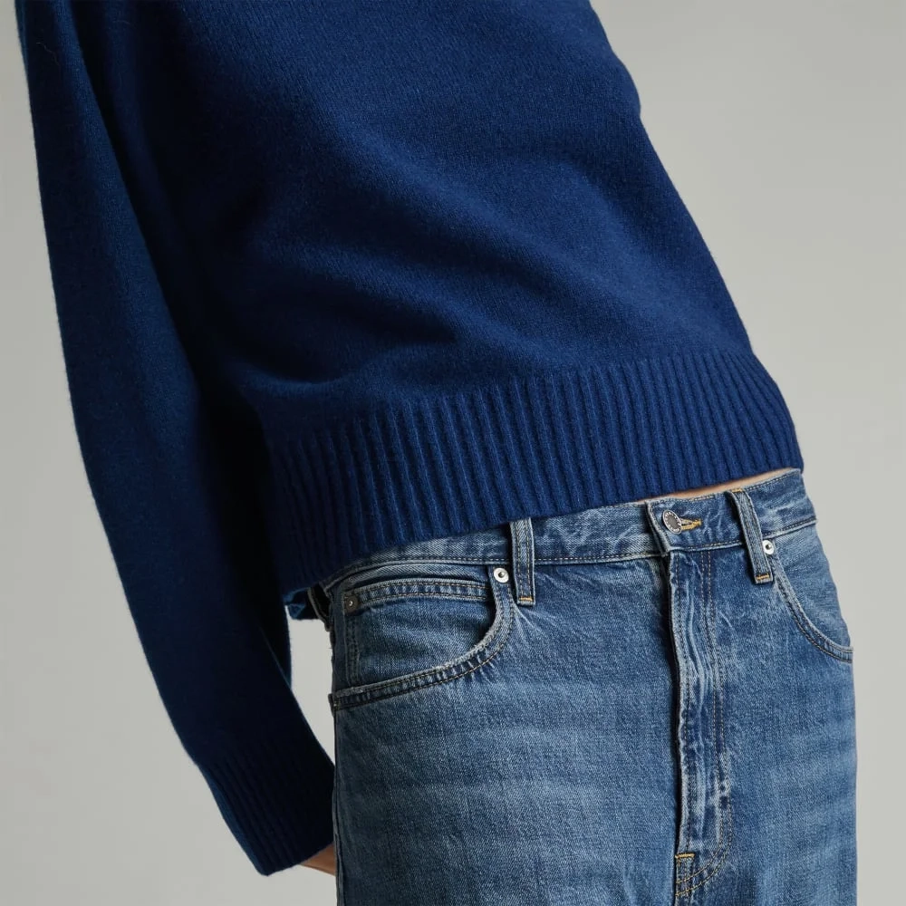 The Cashmere Boxy Crew | Bright Navy (2)