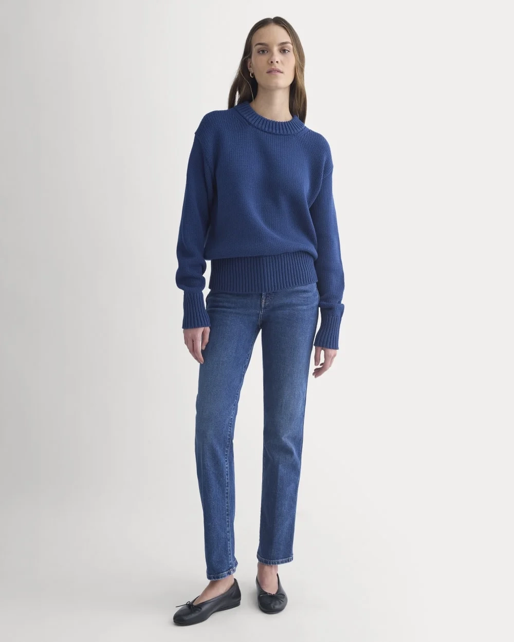 Oversized Cocoon Crew in Elevated Cotton | Estate Blue (2)