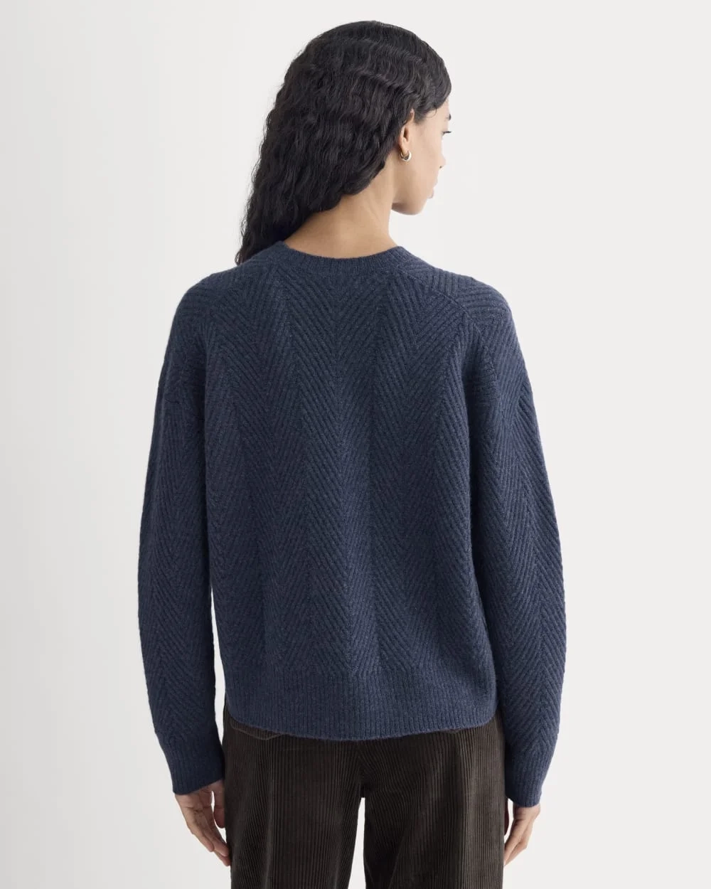 Cashmere Herringbone Sweater | Indigo (2)