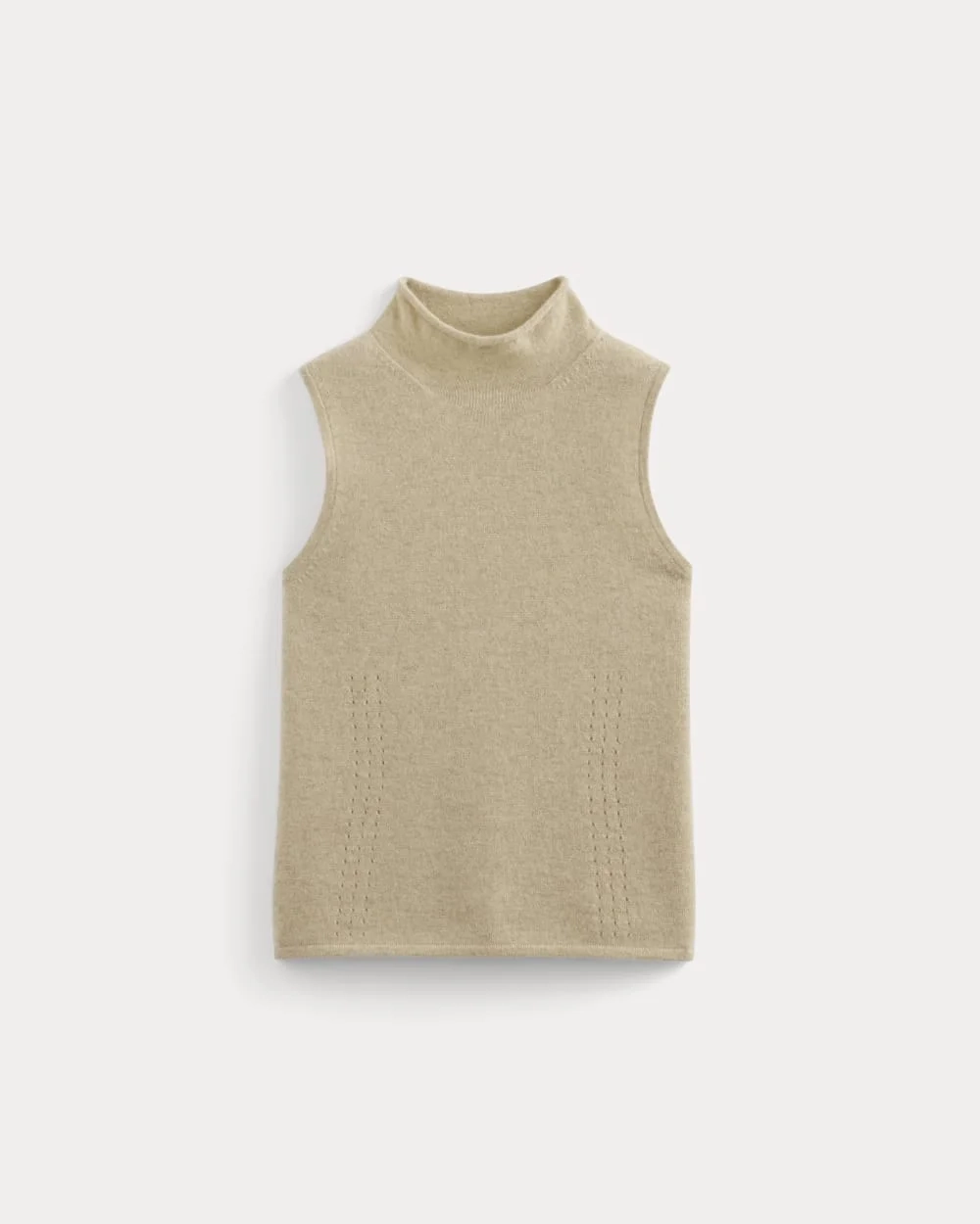 Cashmere Funnel-Neck Tank | Heather Light Camel (2)